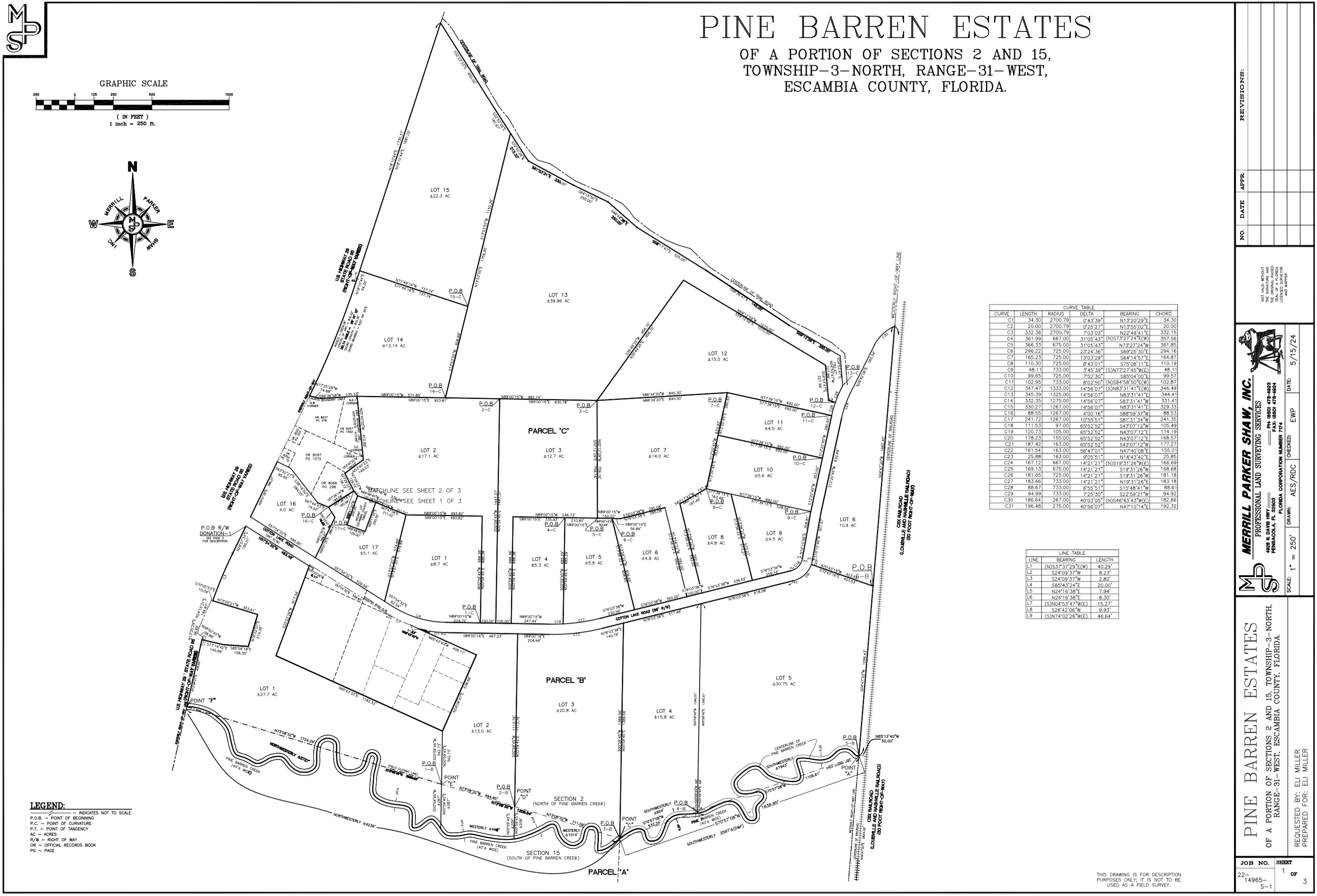 Plat Map - Pine Barren Creek Estates